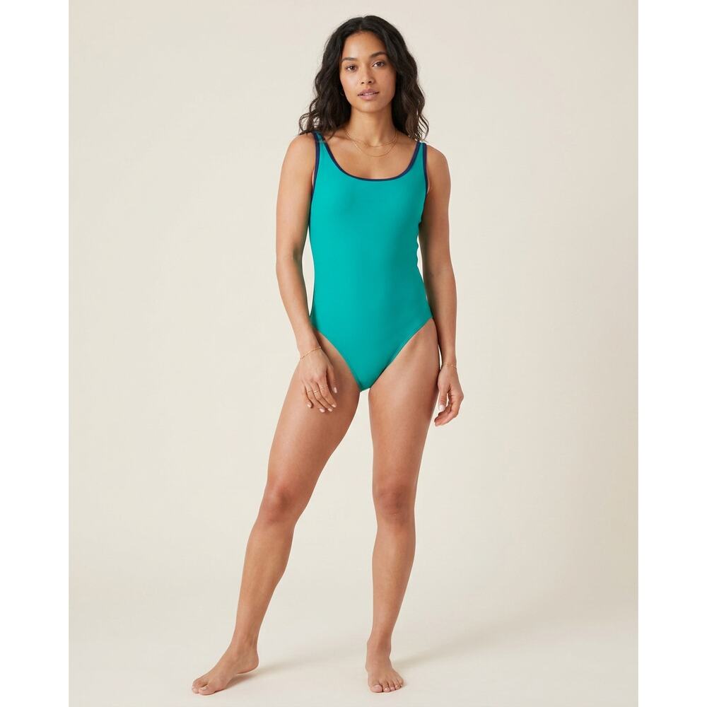 Nautica Tummy Control  One Piece Swimsuit Green and Blue Size Meduim